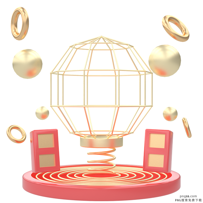 电商c4d几何图形3d立体舞台背景png搜索3d立体 C4d几何图形 电商 红金 红色 金色 金色金属色 金属色 双11 双12 双十二 双十一 舞台背景装饰