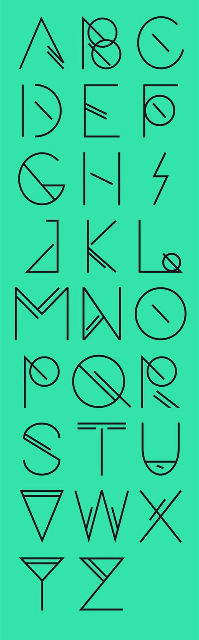 英文字体手绘设计手写26个字母