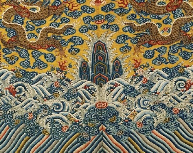 海水江崖纹是中国的一种传统纹样俗称江牙海水海水江牙是常饰於古代