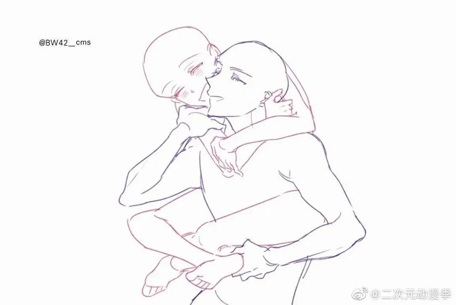 双人绘画素材情侣间的互动参考