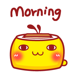 可爱油爆叽丁食品表情morning