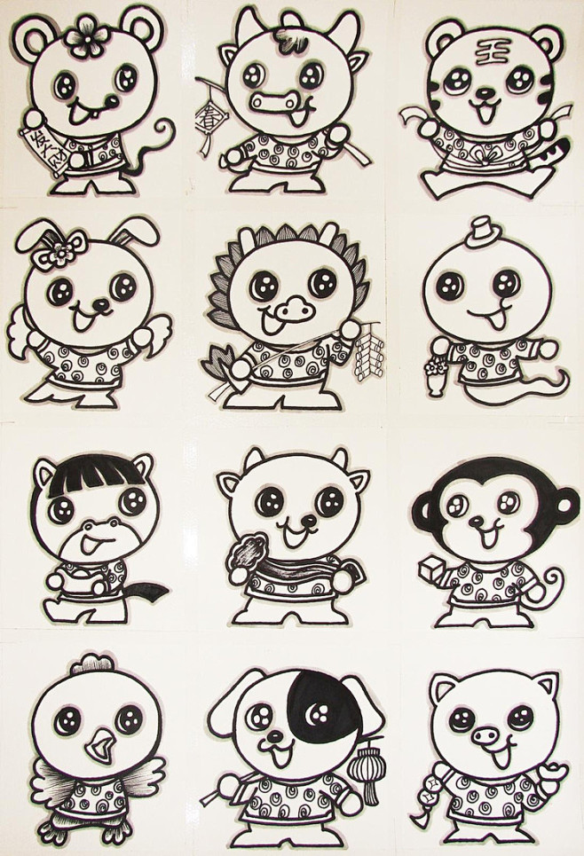 儿童画十二生肖儿童画大全