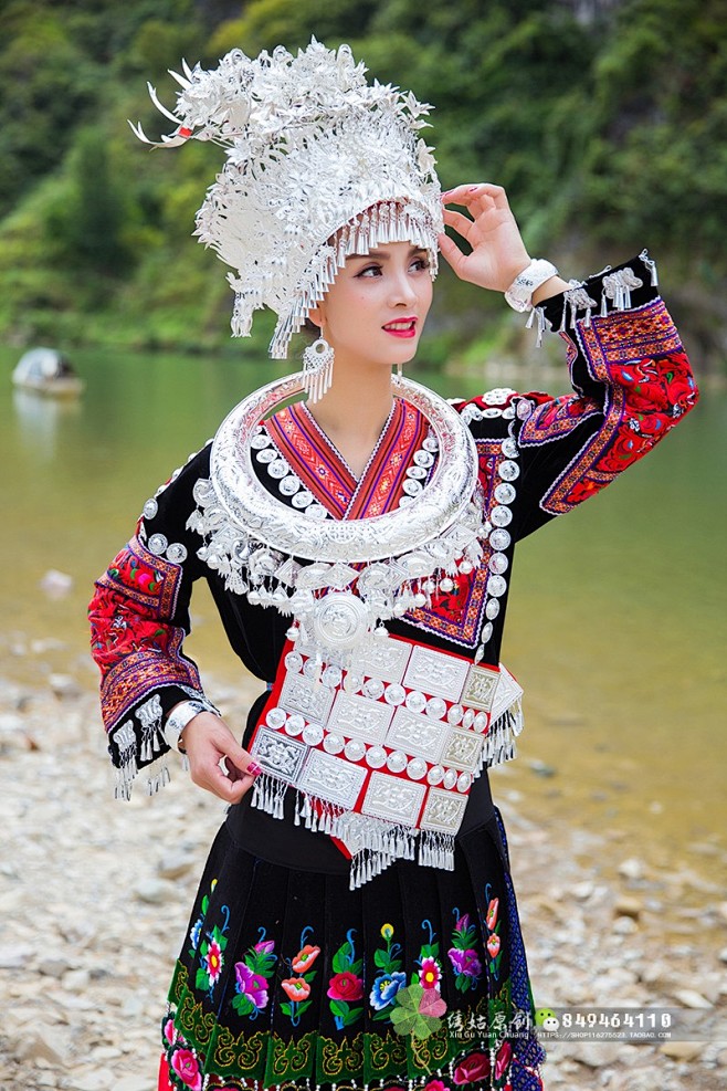 贵州少数民族服装女新款苗族礼服新娘敬酒服2019冬结婚民族风套装-淘