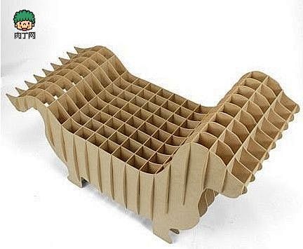 瓦楞纸椅子手工diy可爱纸板小狗座椅