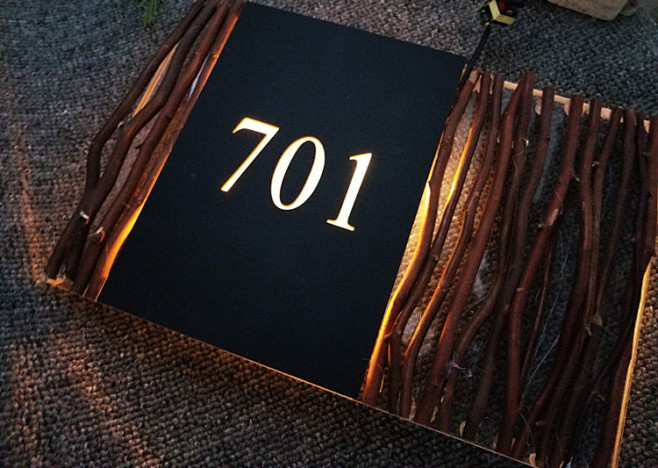 木牌高档酒店发光门牌号创意标牌宾馆房间门牌发光房号牌门号牌淘宝网