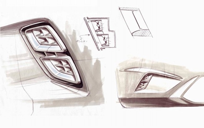 车灯手绘稿——欢迎加入本小站;点击页面右上角的星星符号就可以推荐