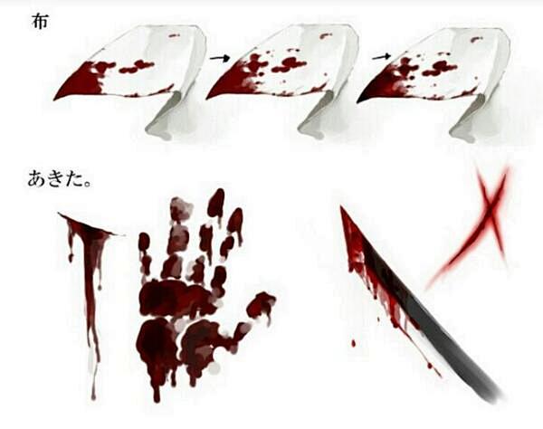 绘画参考血迹疤痕画法略重口bymer0913可配合笔刷设置一起参考o原画人