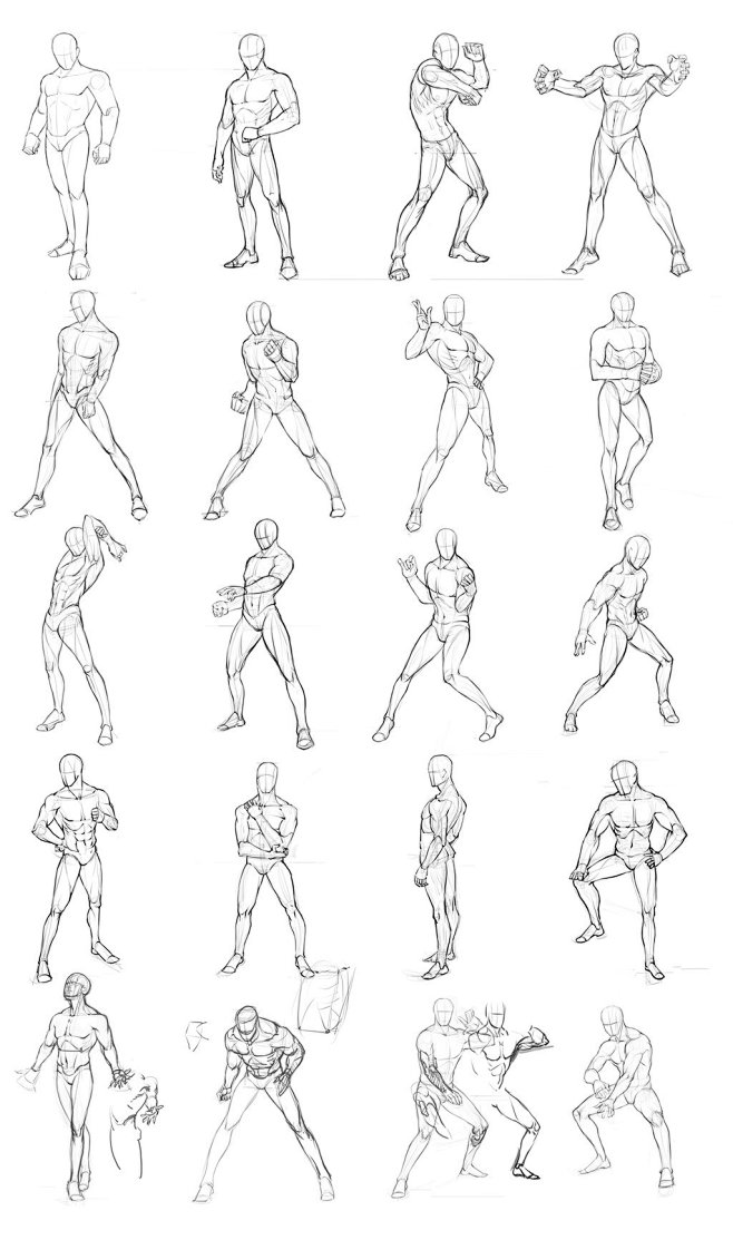02:33:39#人体##动作#male poses chart 01 by theoneg人体结构他很懒