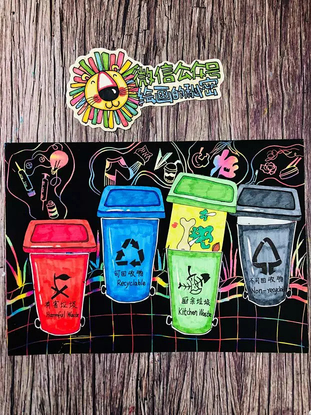 有趣的垃圾分类创意绘画有趣的垃圾分类