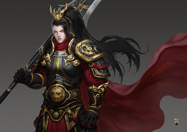 中国风原画# #cg战士# #游戏插画.