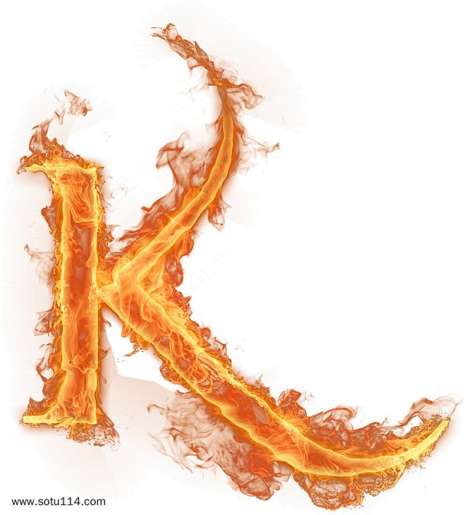 英文字母k火焰特效字
