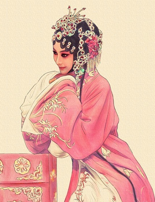 手绘古装戏曲人物图