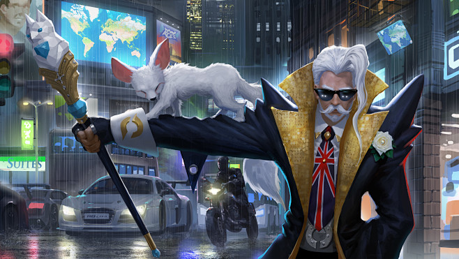 右上角点击高清图下载姜子牙皮肤时尚教父150款王者荣耀高清原画psd源