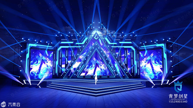 音乐节舞台舞美效果图舞美设计3d效果图