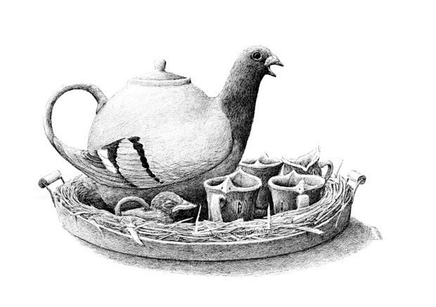 redmerhoekstra超现实主义风格素描插画