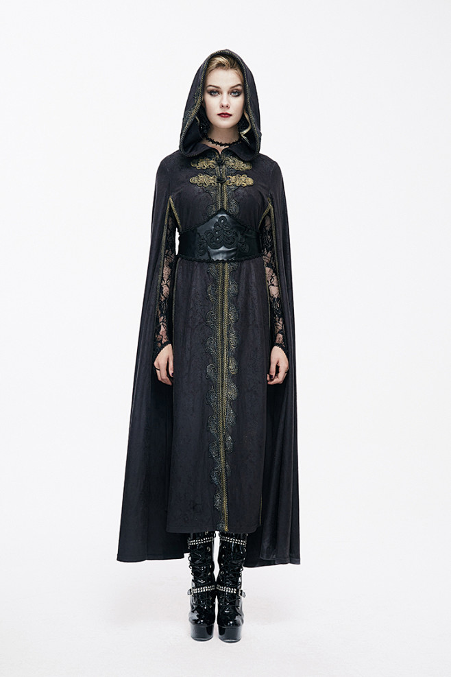 舞会女士巫师连帽长款晚礼服风衣外套淘宝网服装t2019123服饰t2019123