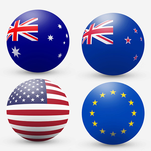 美国澳大利亚新西兰申根国旗球形psd免抠素材新图网