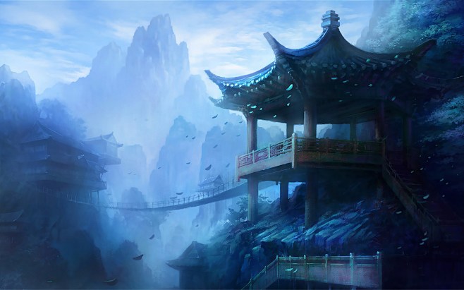 游戏场景原画仙境图片壁纸下载