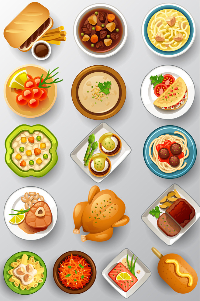 手绘食材食物矢量文件