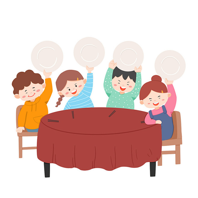 卡通手绘光盘行动元素原创插画png素材手绘卡通人物光盘行动节约粮食