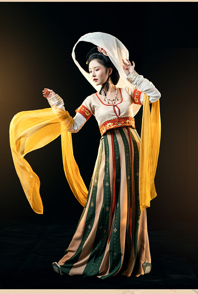 海棠私语丨高阳公主唐制坦领汉服女高腰仿33破裙坦领半臂坦领中衣淘宝