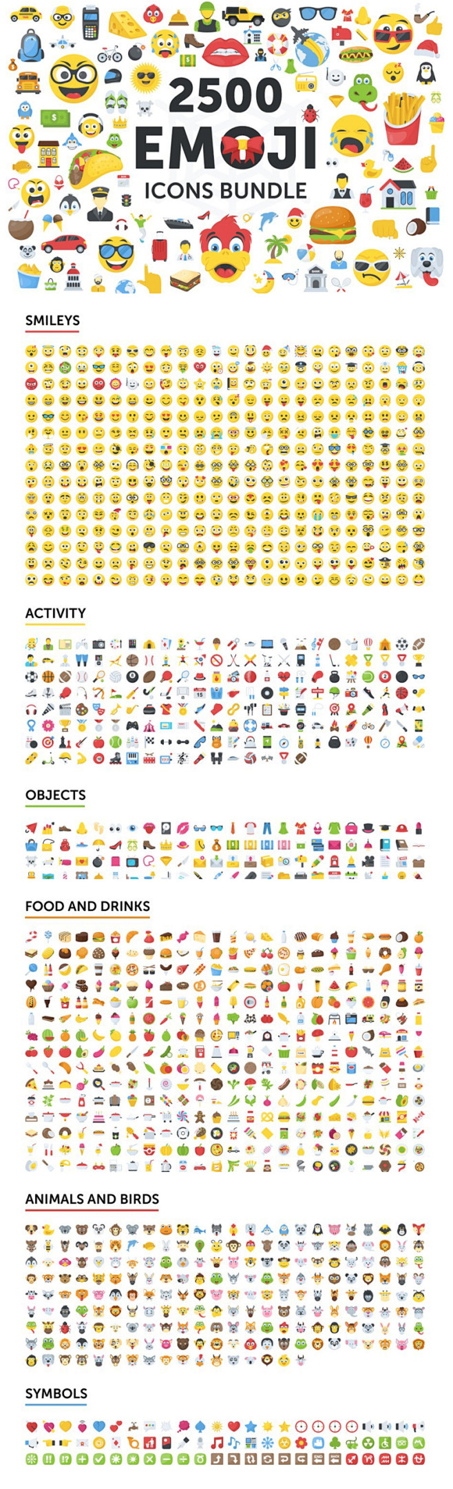 2500个表情图标合集2500emojiiconsbundle