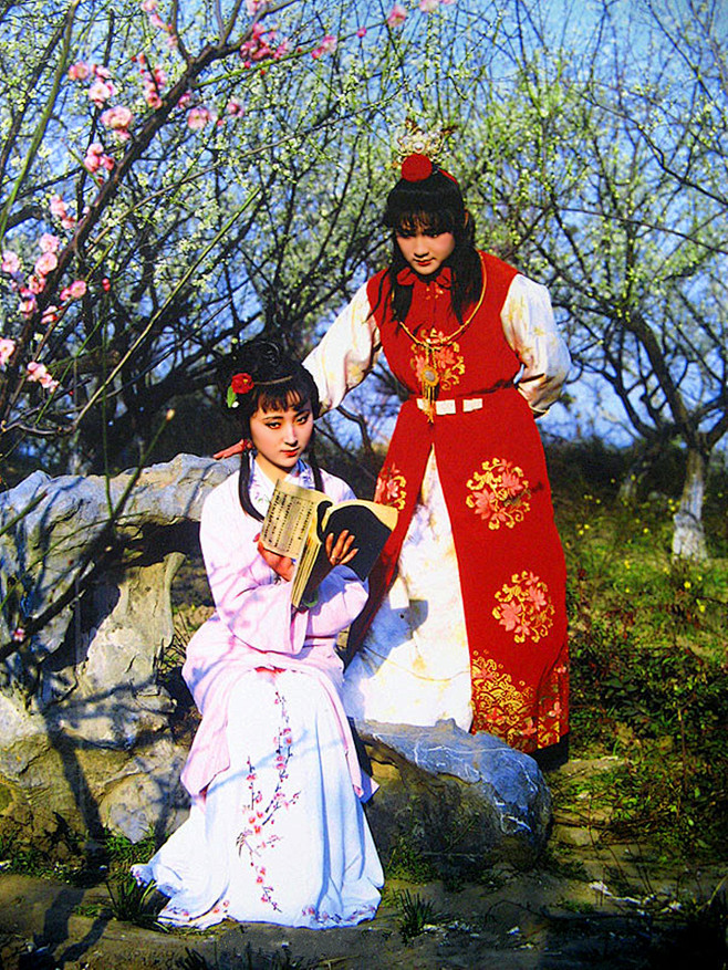 宝玉,黛玉读西厢,青梅竹马,两小无猜宝黛爱情奏响了序曲. #电视剧