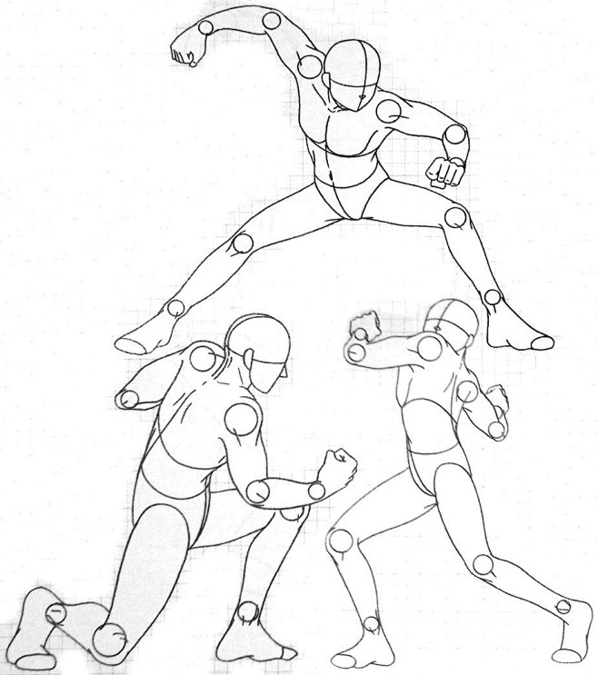 学人体人物行走奔跑全身动态框架