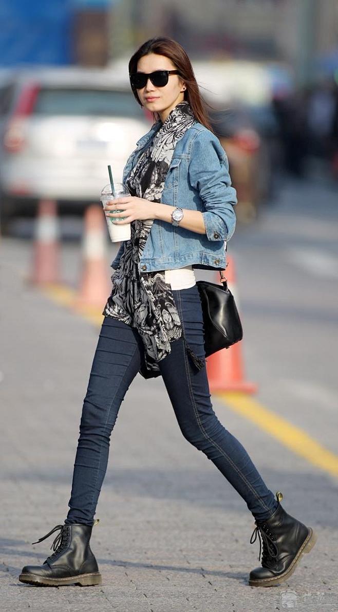 服装搭配# 休闲,欧美风格,牛仔外套,.