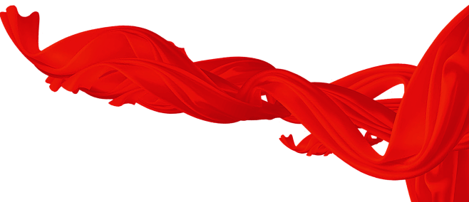 png红色飘带丝绸素材