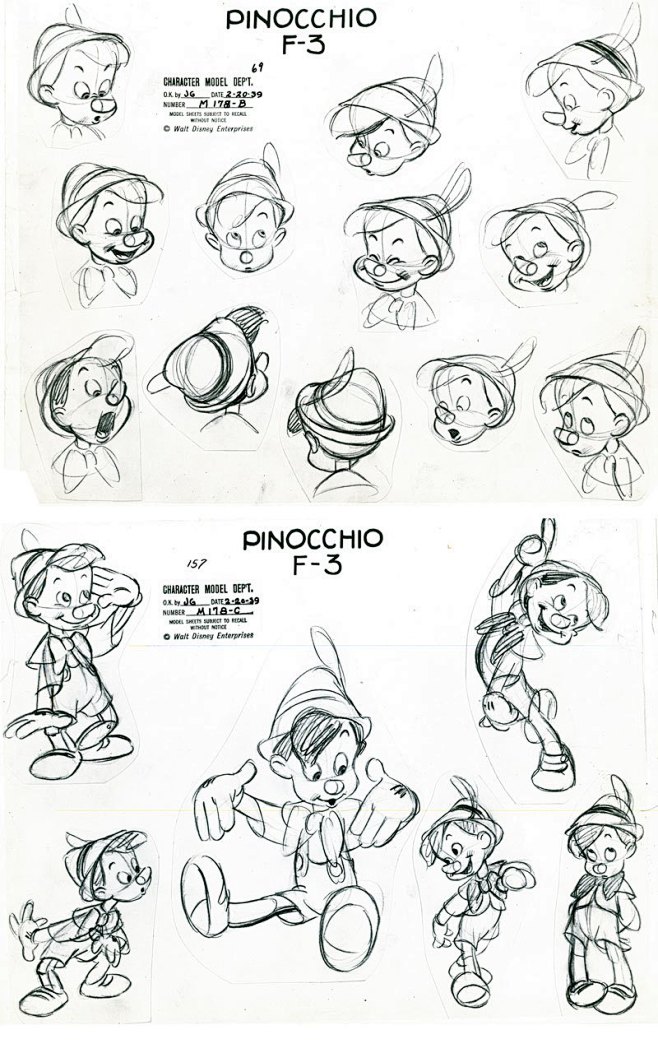 迪斯尼卡通角色肢体表情设定手稿12pjpg