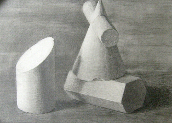 石膏几何体素描图片38幅