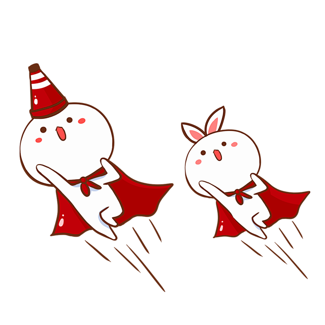 q版小人儿飞小超人兔子png免抠