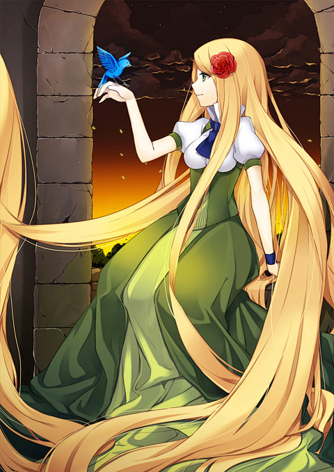 讲述的是一个被女巫关在高塔上,拥有一头金色长