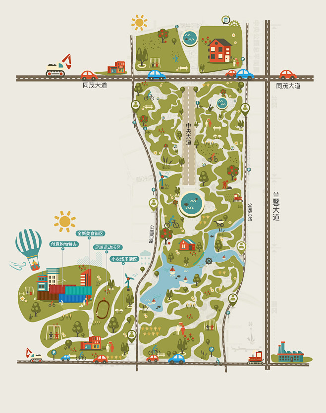 双鹤湖中央公园地图图片
