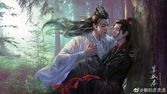 之前创作的陈情令魔道祖师原创插画这次更新一个高清壁纸的版本博君一