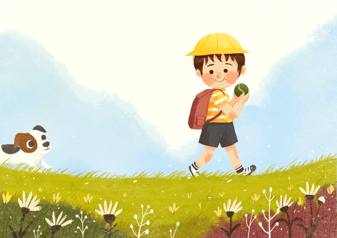 小狗-花瓣网|陪你做生活的设计师 | 皮的童年故事动态插画|插画|儿童