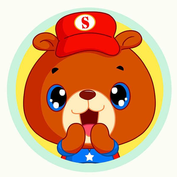 可爱头像萌萌哒熊小弟sambearbyiloncartoon分享卡通形象吉祥物动漫