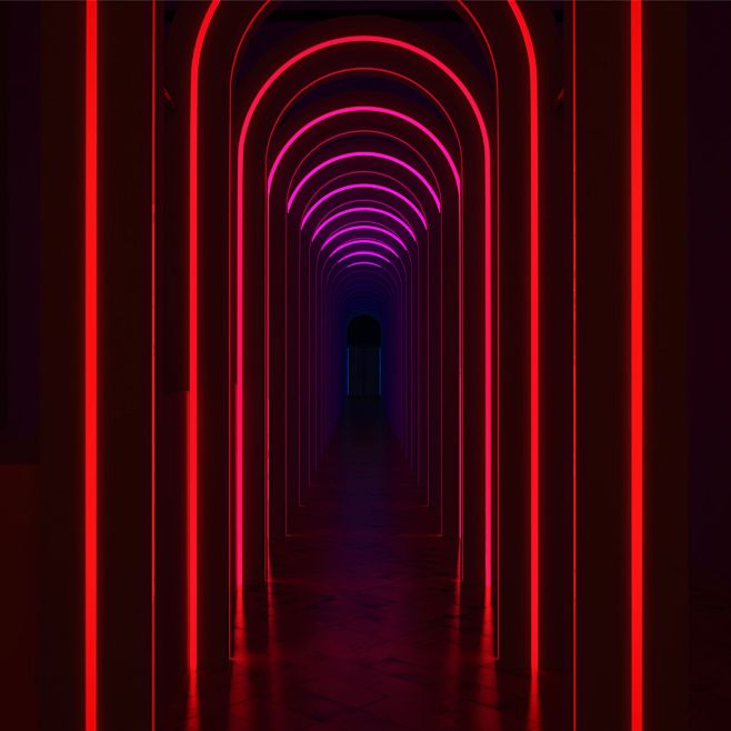 uncredited neon interior from dezeen