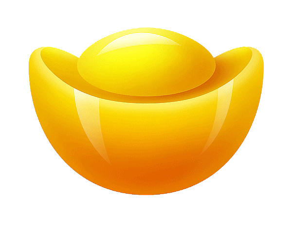 手绘卡通金元宝免扣素材