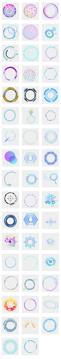 高科技素材-花瓣网陪你做生活的设计师 蓝色高科技科技感边框圆环背景 