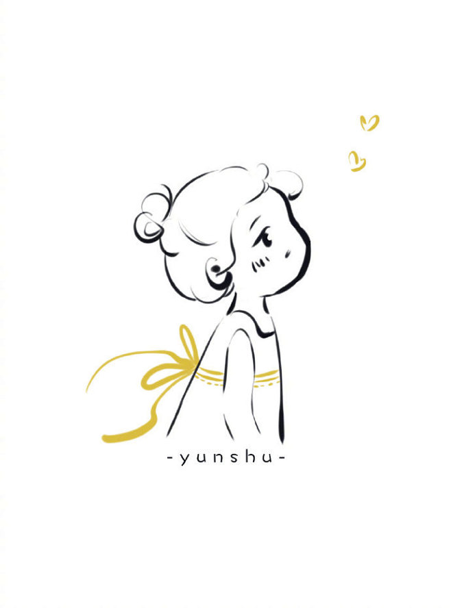 转载微博图片一组小清新简笔画女孩可爱侧颜by允书