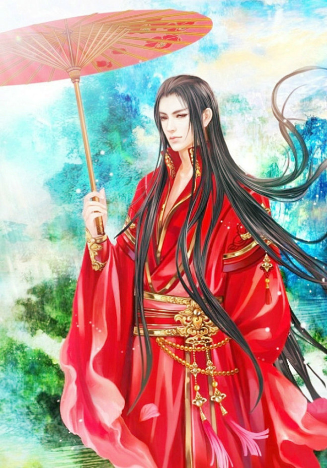 万里江山如画不及卿之容华奉上二次元古风撑伞美男图