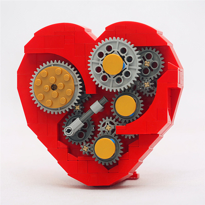 lego乐高moc心动红心发条爱心clockworkheart生日情人节表白礼物淘宝
