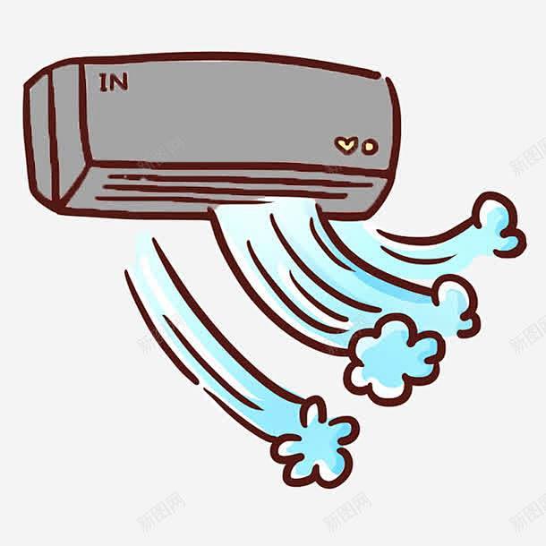 卡通空调高清素材冷空气卡通卡通空调空调元素免抠png设计图片免费
