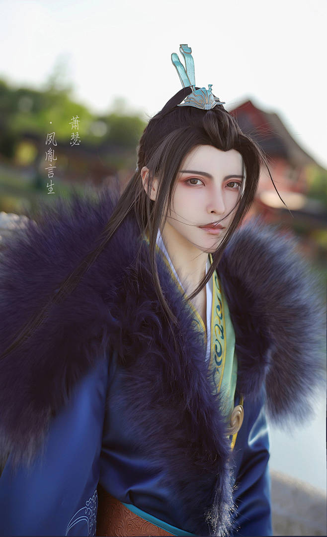 角色扮演古风古装cose妆面绘画参考花瓣雨清露言生是男装大佬是女孩子