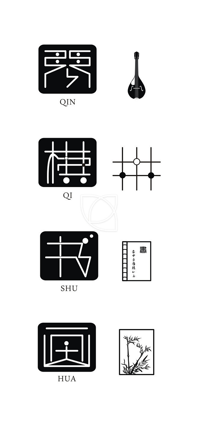 琴棋书画字体图片