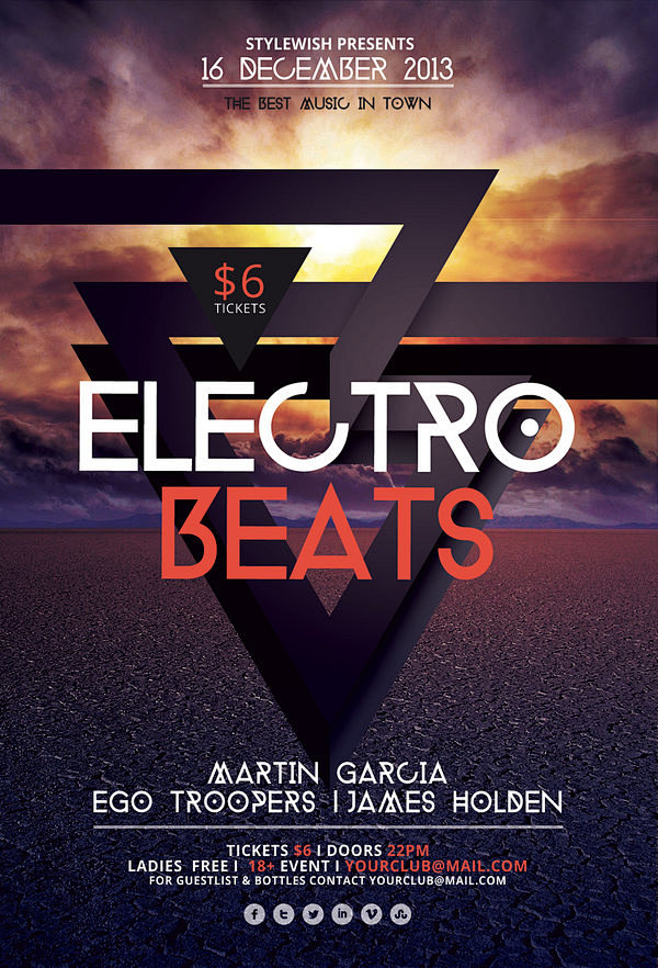 electro beats flyer .