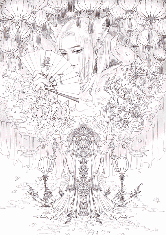 唯美古风半面妆插画有些容颜望一眼就终身思念小说半面妆封面