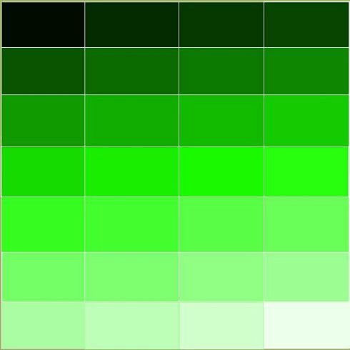 绿色系色卡对照表图片